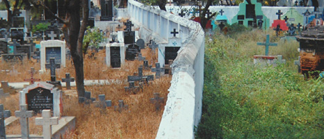 Upper caste christians buried to left and Lower to the right