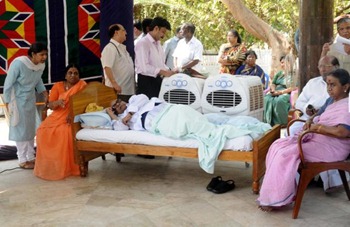 Karunanidhi, on a day-long hunger strike