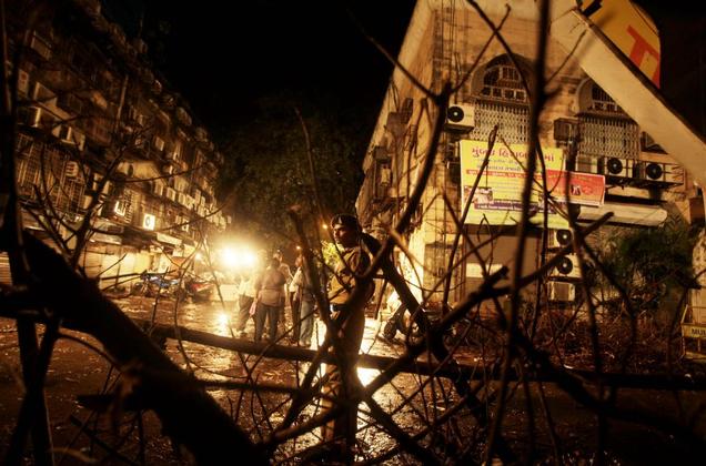 A barricade at the site of a blast near the Opera house
