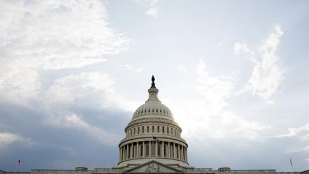 Clouds pass over Capitol Hill in Washington