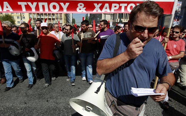 Greece general strike -telegraph