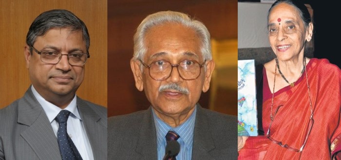 ( కుడి నుండి) మాజీ సొలిటర్ జనరల్ గోపాల్ సుబ్రమణియం, జస్టిస్ జె.ఎస్.వర్మ, హిమాచలప్రదేశ్ మాజీ చీఫ్ జస్టిస్ లీలా సేధ్