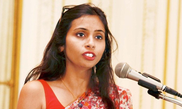 India's Deputy Consul General in New York, Devyani Khobragade, attends a Rutgers University event at India's Consulate General in New York