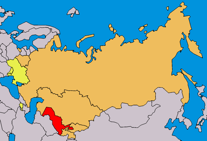 Map of Eurasian Economic Community -Eurasec