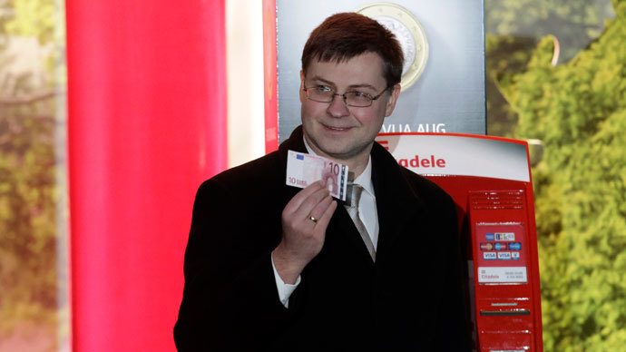 Latvia's Prime Minister Valdis Dombrovskis