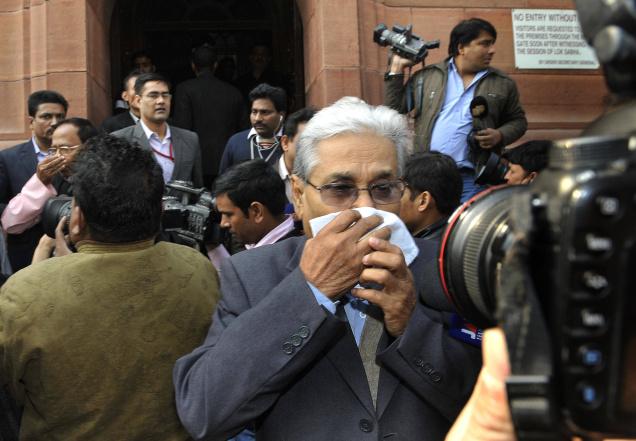 Victims of pepper spray comming out of Parliament