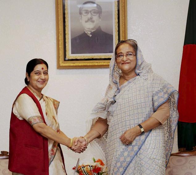 Sushma and Sheikh Hasina
