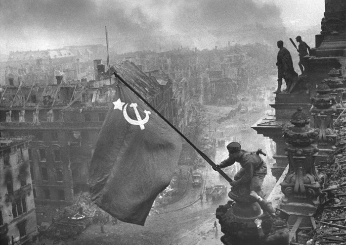 Red flag over German Parliament -May 2, 1945