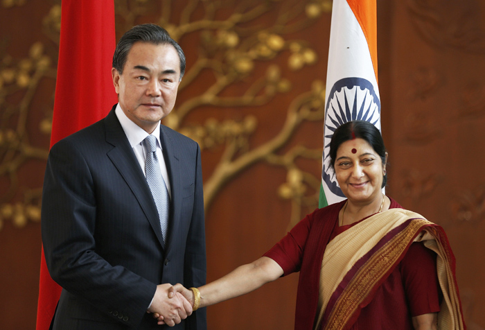 Sushma Swaraj, Wang Yi (in India)