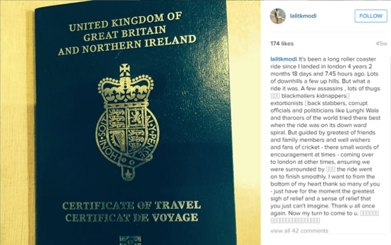 Center of storm: Lalit Modi's British Passport