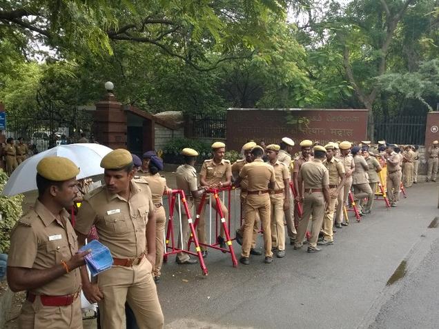 Police outside IIT Madras