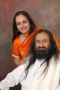 Bhanu Didi (sister) with Guruji