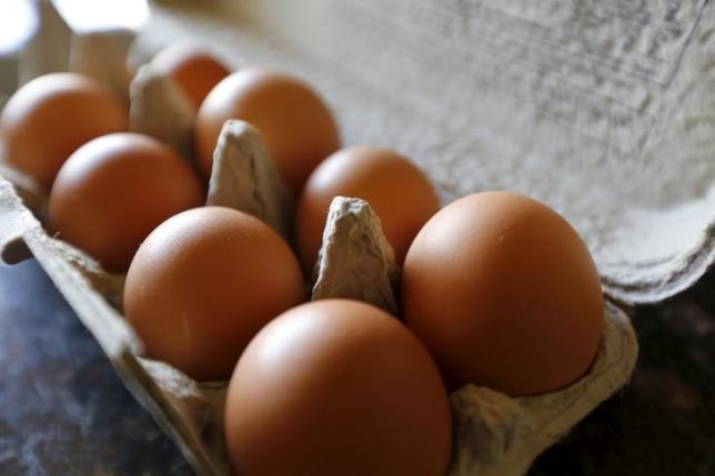 Brown eggs are shown in their carton in a home in Palm Springs, California August 17, 2015.  REUTERS/Sam Mircovich/Files