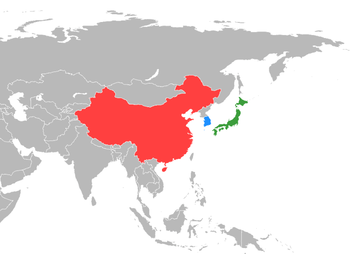 China, South Korea & Japan